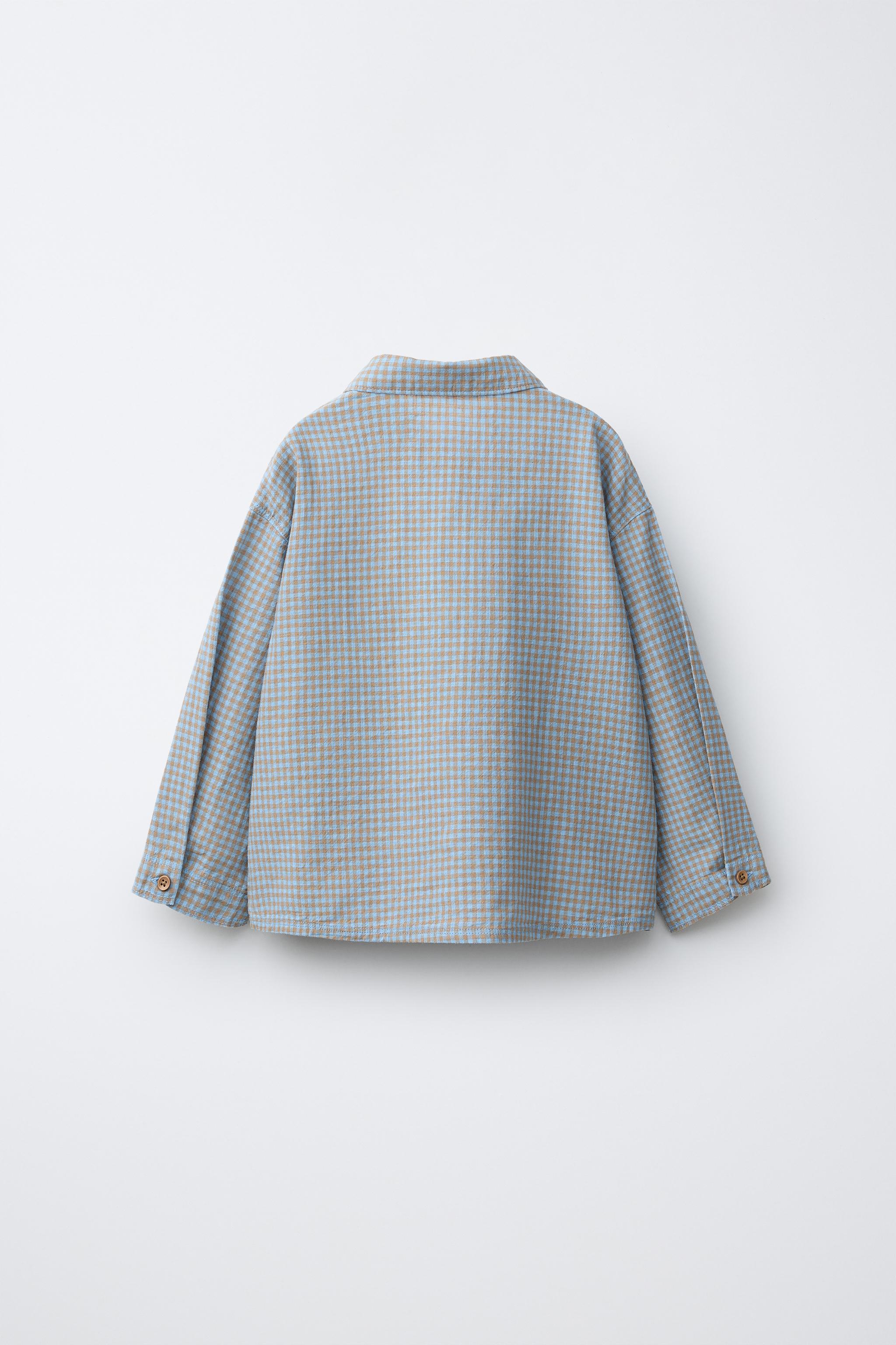 CHEMISE IMPRIMÉ CARREAUX VICHY EN COTON ET LIN